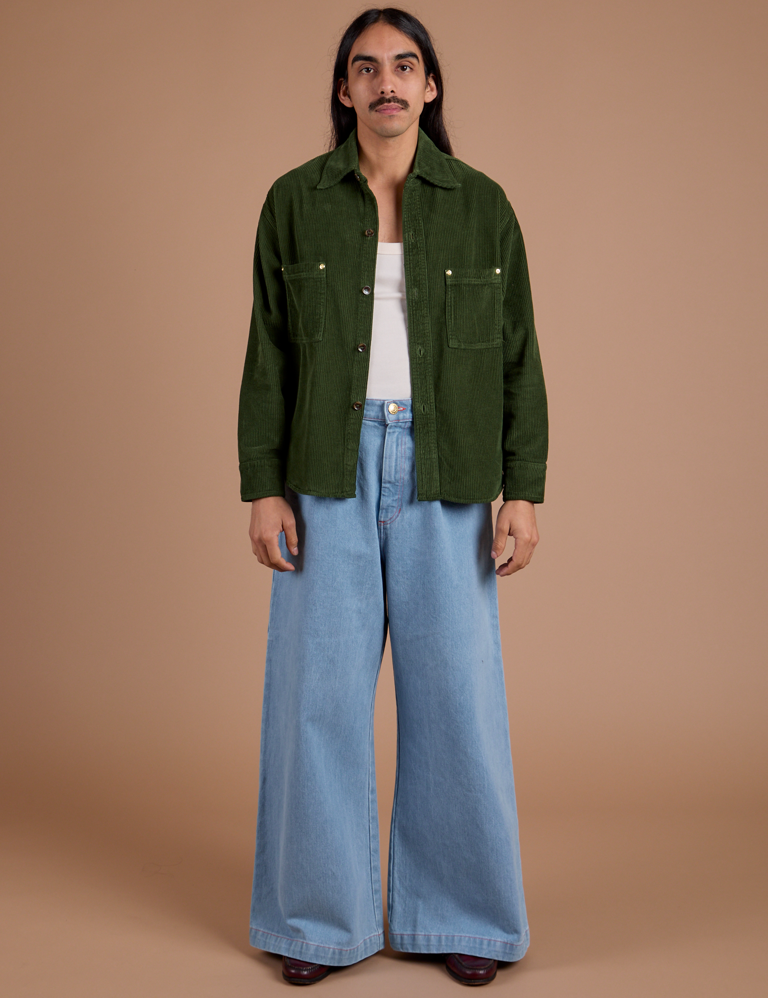 Cropped Corduroy Overshirt - Evergreen *FINAL SALE* – BIG BUD PRESS