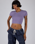 Cropped Baby Tee - Faded Grape