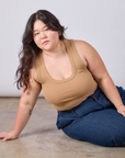 Cropped Tank Top in Tan on Ashley