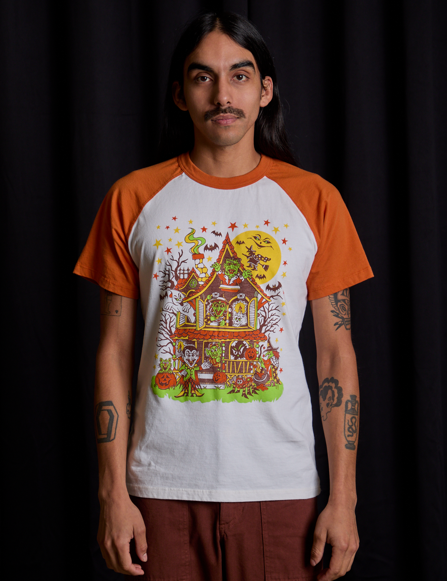 Short Sleeve Raglan Tee - Haunted House *FINAL SALE* – BIG BUD PRESS