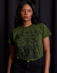 Kandia is 5'3" and wearing XXS Vintage Tee in Papercut