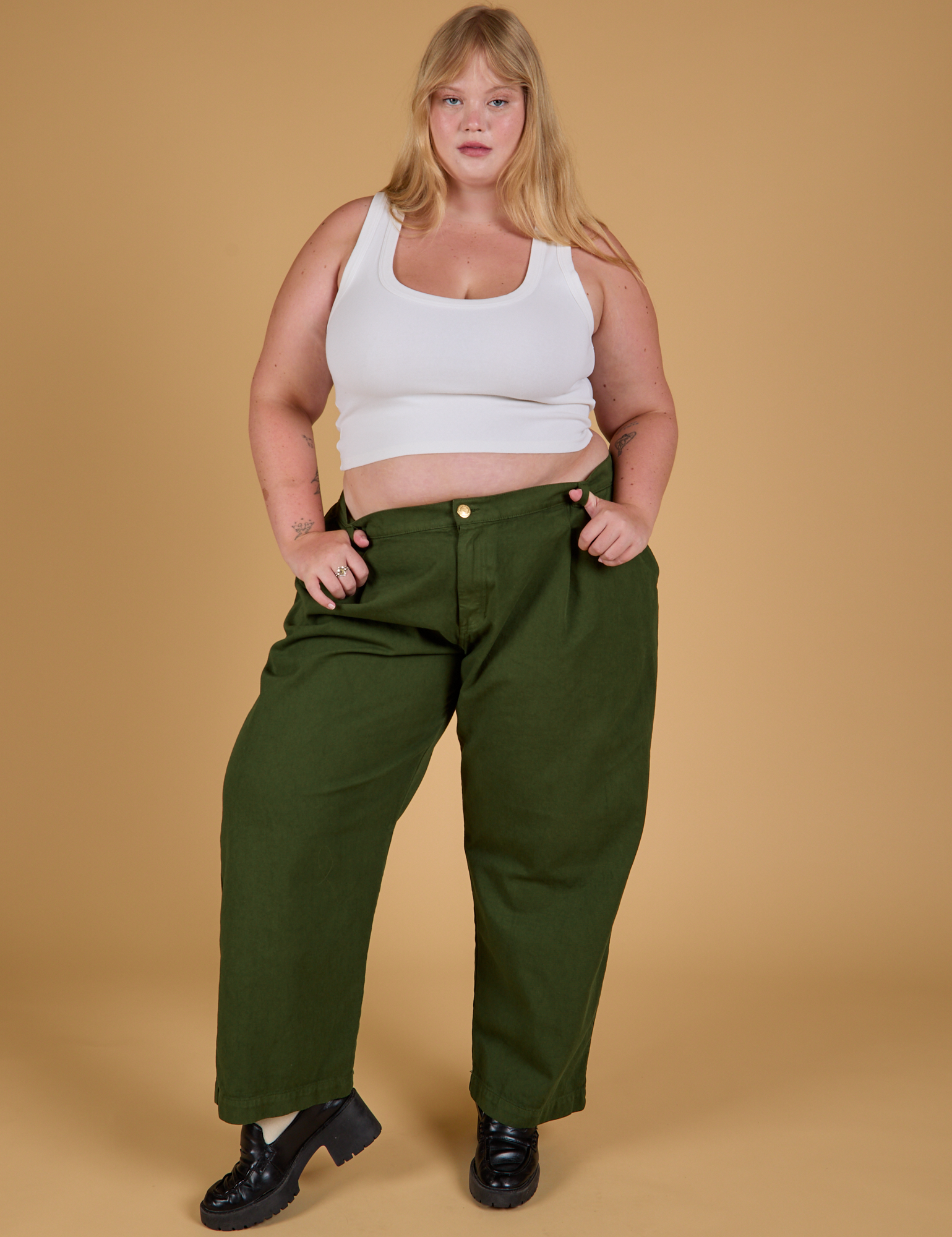 Baggy Mid-Rise Trousers - Evergreen – BIG BUD PRESS