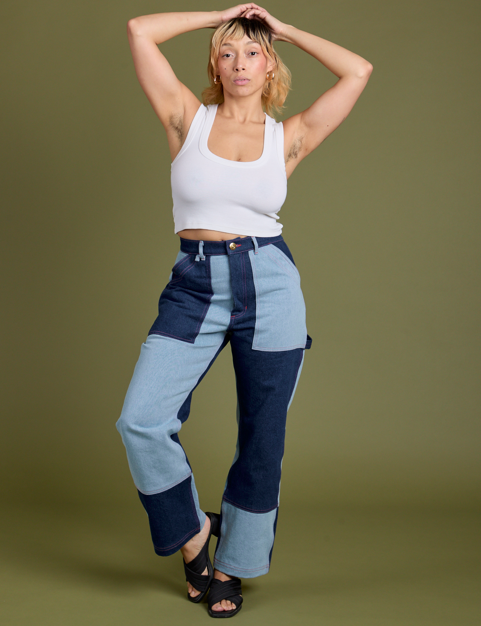 Mismatched Denim Carpenter Jeans – BIG BUD PRESS