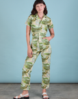 Alex is 5'8" and wearing XXS Ocean and Sky Jumpsuit