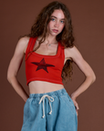 Icon Cropped Tank - Red Star