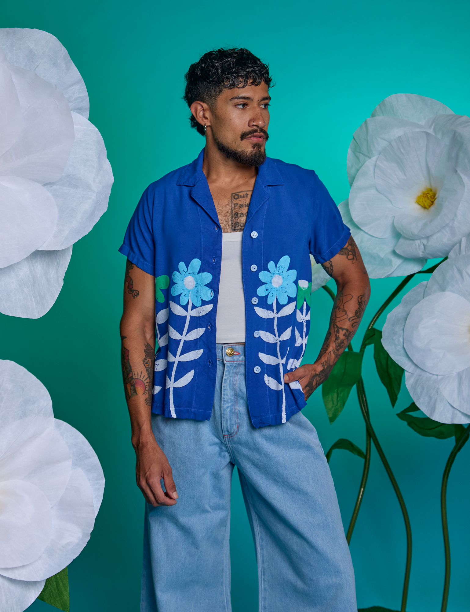 Paintstamped Pantry Button-Up - Daisy *FINAL SALE* – BIG BUD PRESS