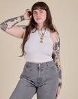 Racerback Tank - Vintage Tee White