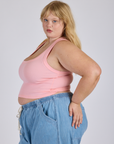 Cropped Tank Top in Baby Pink side view on Juliet