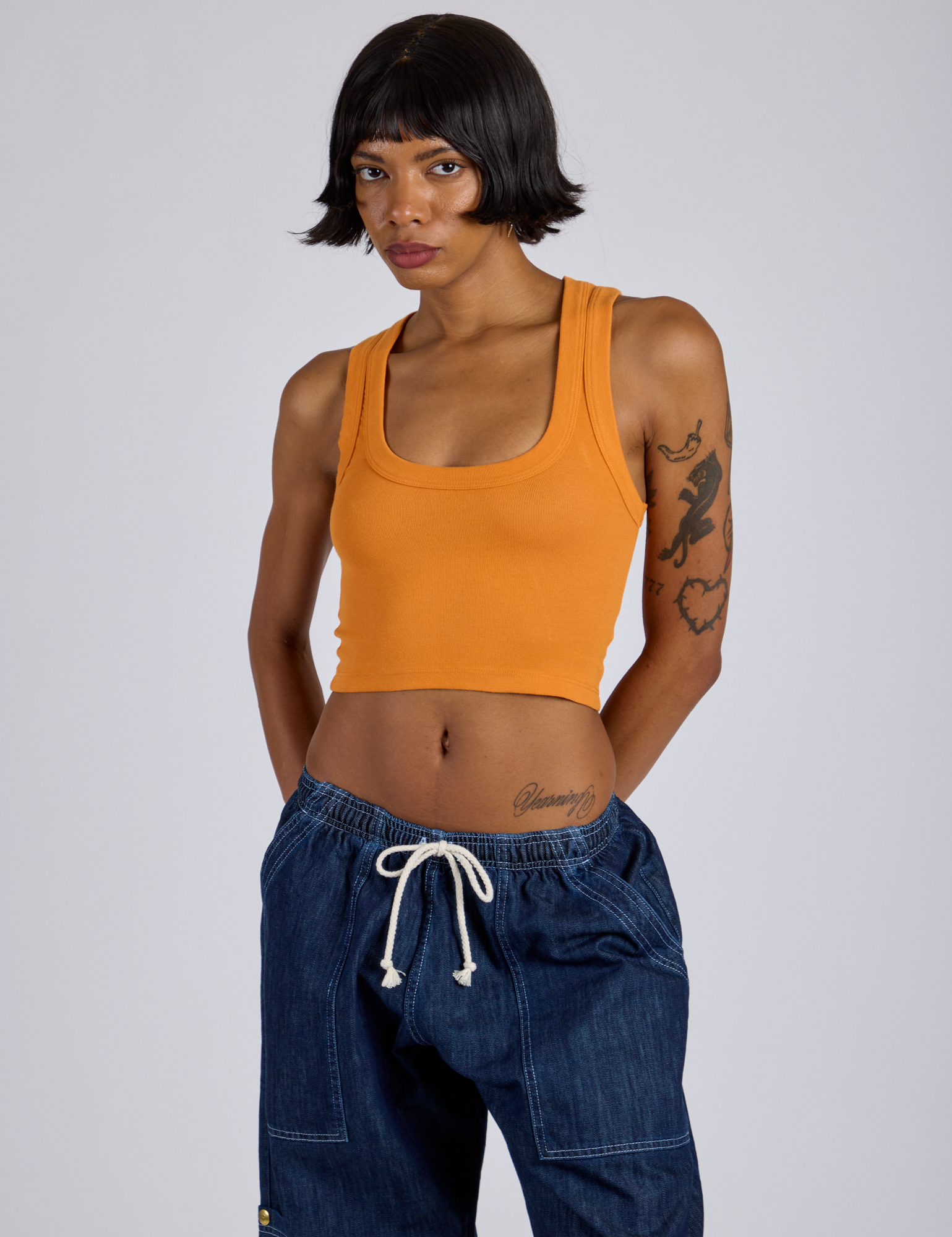 Cropped Tank Top - Creamsicle Orange – BIG BUD PRESS