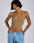 Cropped Tank Top - Desert Brown