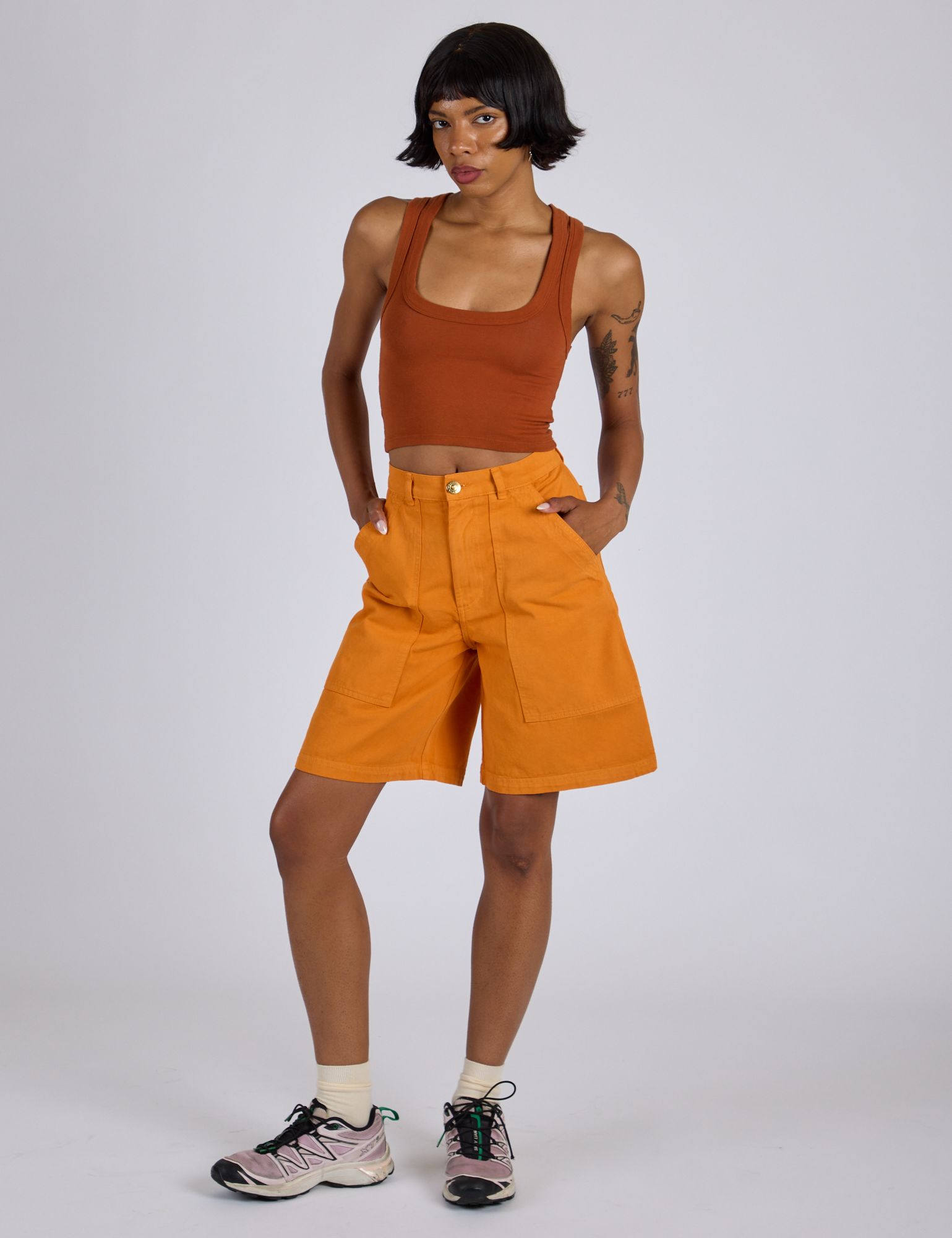 Longline Work Shorts - Creamsicle Orange – BIG BUD PRESS
