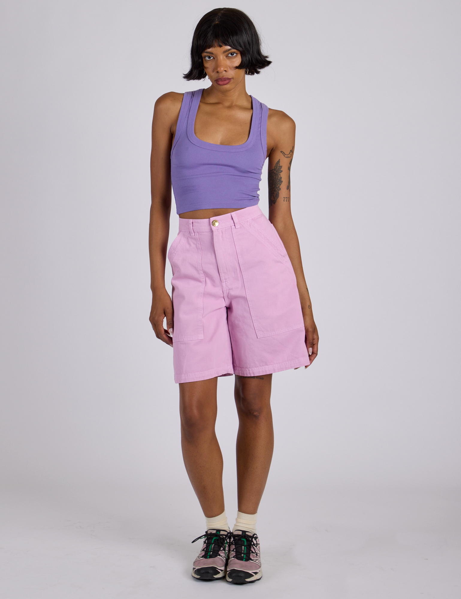 Longline Work Shorts - Lilac Purple – BIG BUD PRESS Longline Work Shorts - Lilac Purple – BIG BUD PRESS