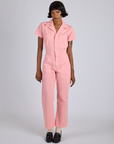 Short Sleeve Jumpsuit - Baby Pink