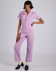 Short Sleeve Jumpsuit - Lilac Purple