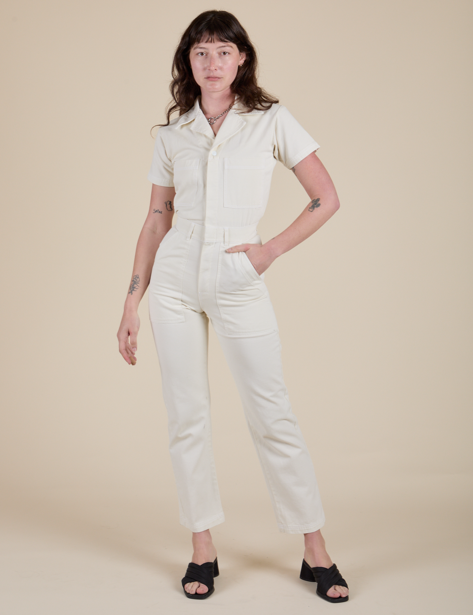 Short Sleeve Jumpsuit - Vintage Tee White – BIG BUD PRESS