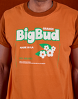 Vintage Tee in Orange Soda front close up on Jerrod