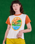 Alex is 5'8" and wearing P Hollywood Tourist Tee