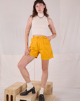 Trouser Shorts - Mustard Yellow