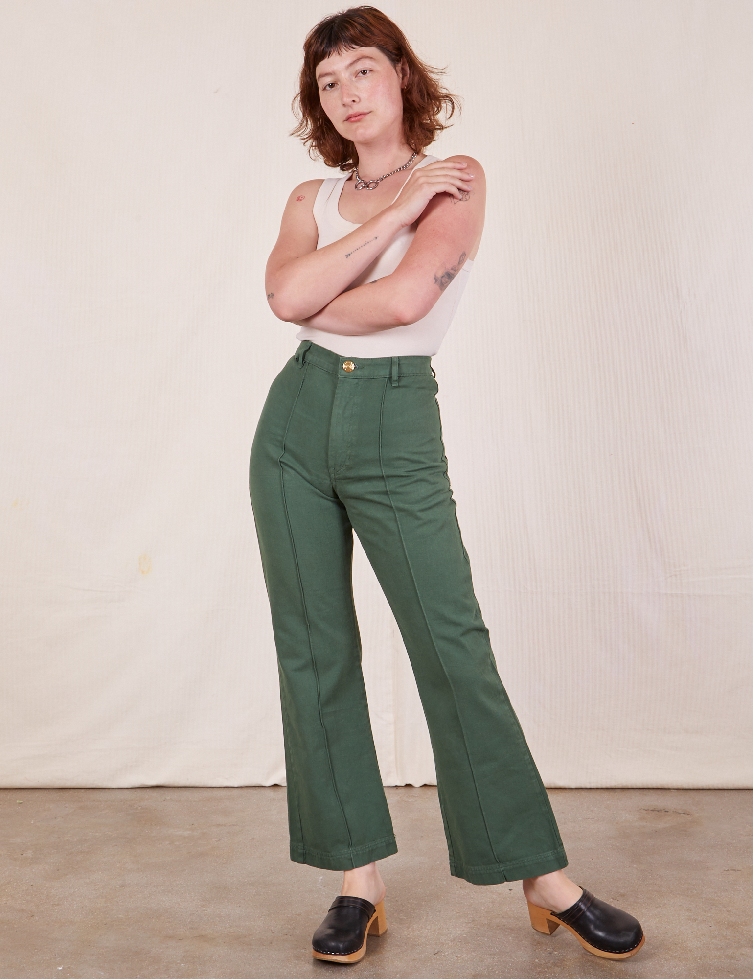 70s Emerald Green Flared Side Zip Pants - Extra Small, 25