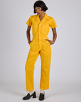 Short Sleeve Jumpsuit - Sunshine Yellow