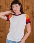 Calypso Tee in Desert worn by Alex