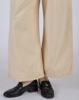 Pleated Pull-On Pants - Vintage Off-White