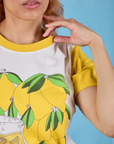 Anniversary Tee in Lemon front close up on Tiara