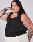 Tank Top in Basic Black side view on Sam