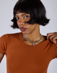 Cropped Baby Tee - Burnt Terracotta