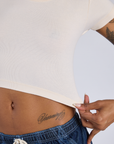 Cropped Baby Tee - Vintage Off-White