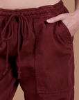 Drop Pocket Cargo Pants - Red Wine