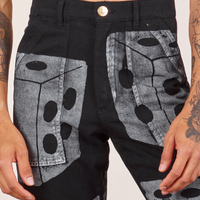 Front close up of Icon Work Pants in Dice worn by Jesse