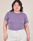 Jr. Varsity Tee in Faded Grape on Ashley