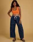Contrast Stitch Mini Tank - Construction Orange