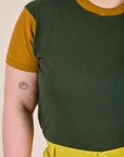 Mismatched Tee - Green & Mustard