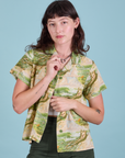 Pantry Button-Up in Ocean and Sky worn by Alex