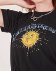 Sun Baby Organic Tee in Basic Black front close up