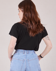 Organic Vintage Tee in Basic Black back view on Hana