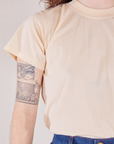 Organic Vintage Tee in Vintage Tee Off-White front close up on Hana