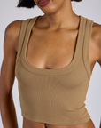 Cropped Tank Top - Desert Brown