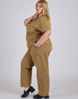 Short Sleeve Jumpsuit - Desert Brown