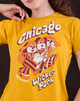 Wicker Park Tourist Tee front close up on Alex