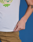 Produce Raglan Tee in Onion close up on Alex