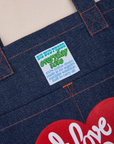 I Love LA Tote bag label close up