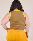 Colorblock Cropped Tank in Desert Brown back view on Ashley