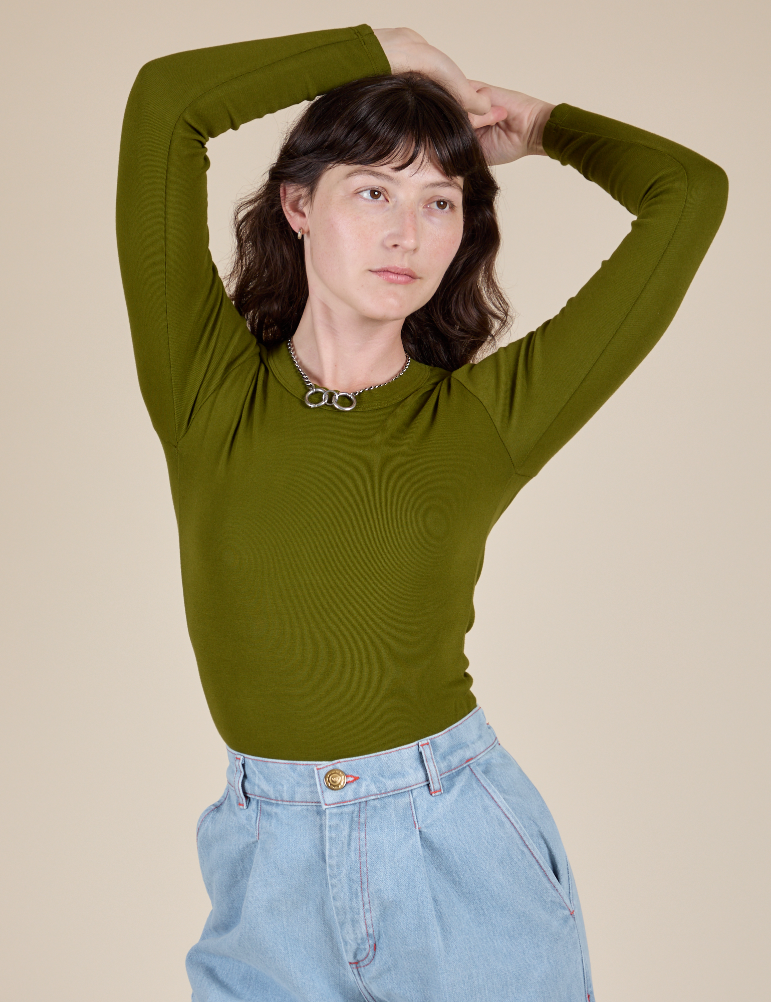 Long Sleeve Baby Tee - Summer Olive