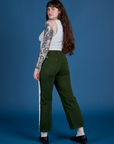 Painted Work Pants in Evergreen angled back view on Sydney