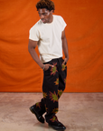 Paintstamped Work Pants in Explosion side view on Isaac