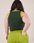 Colorblock Cropped Tank in Swamp Green back view on Ashley