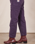 Side view pant leg close up of Original Overalls in Mono Nebula Purple worn by Jesse